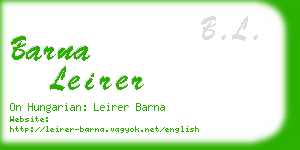 barna leirer business card